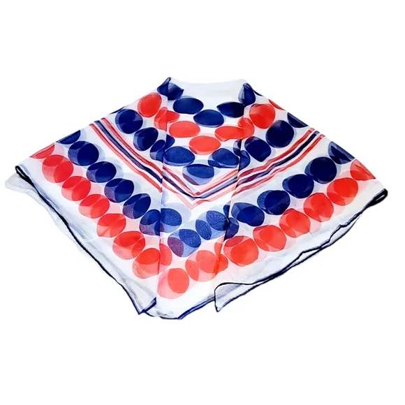 🌲10/$20. Polka Dot Sheer carf - Red, White, and Blue - Picture 5 of 6